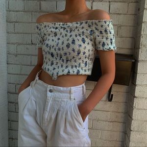 URBAN OUTFITTERS FLORAL OFF-SHOULDER TOP| Fit S/M